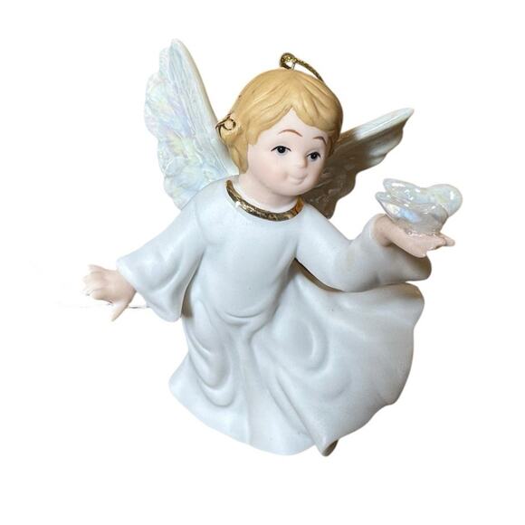Home Interiors Angel Set Of 3 Christmas Ornaments White 4" - Picture 4 of 8